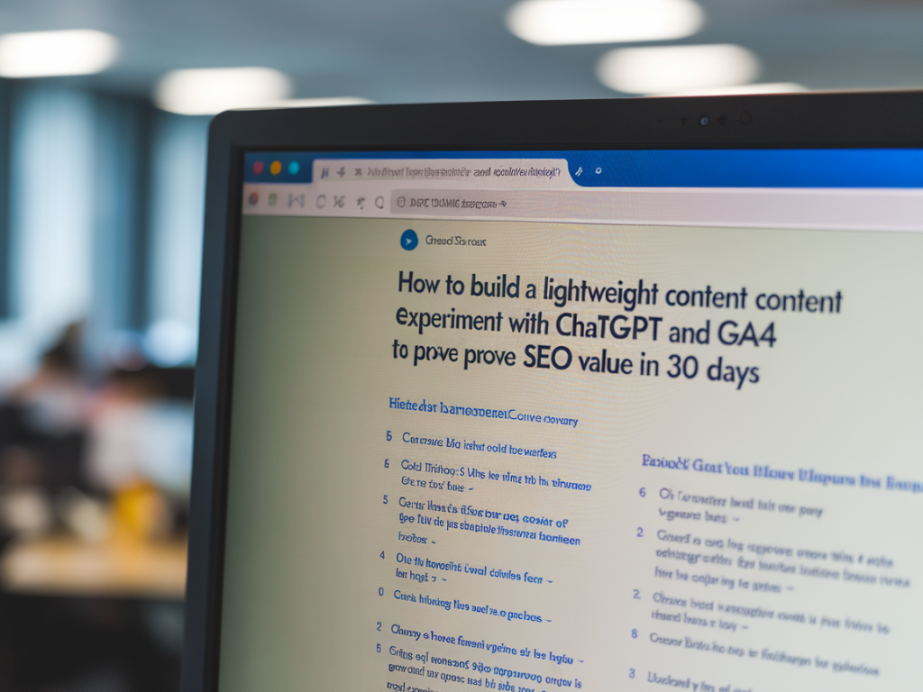 How to build a lightweight content experiment with chatgpt and ga4 to prove seo value in 30 days
