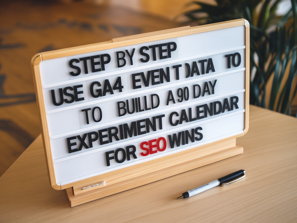 Step-by-step: use ga4 event data to build a 90-day experiment calendar for seo wins